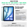 SEYMAC for iPad Air 13 Inch Case M3 2025 M2 2024 Heavy Duty Shockproof Protective Case with Screen Protector 360 Rotatin