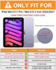 BRAECN for iPad a17 pro Mini 7Mini 6 Case 20242021 83 inch with Pencil Holder Protective Clear Ring Handle 360 Rotating