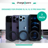 CHARGEWORX Pack of 3 Magnetic Wall Mounts MagSafeCompatible Adhesive Phone Holders for Shower Bathroom Kitchen Mirror Gy
