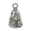 Guardian Bell Train Good Luck Bell wKeyring Black Velvet Gift Bag Motorcycle Bell LeadFree Pewter Good Luck Gift to Frie