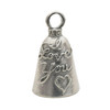 Guardian Bell I Love You Good Luck Bell wKeyring Black Velvet Gift Bag Motorcycle Bell LeadFree Pewter Good Luck Gift to