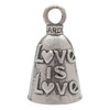Guardian Bell Love is Love Good Luck Bell wKeyring Black Velvet Gift Bag Motorcycle Bell LeadFree Pewter Good Luck Gift