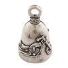Guardian Bell Chopper Motorcycle Good Luck Bell wKeyring Black Velvet Gift Bag Motorcycle Bell LeadFree Pewter Good Luck