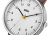 Braun Mens 3Hand Analogue Quartz Watch White Dial and Brown Leather Strap 38mm Stainless Steel Case Model BN0021WHBRG