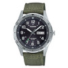 Casio Mens Stainless Steel Solar Powered Cloth Strap Green 22 Casual Watch Model MTPS120L3AVCF