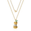 Disney Winnie the Pooh Pendant Necklace Paper Clip Chain 18Inch Flash Plated Necklace with Butterfly and Pooh Pendant Wi