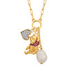 Disney Winnie the Pooh Necklace 18Inch FlashPlated Necklace with Cubic Zirconia Heart Cultured Freshwater Pearl and Winn