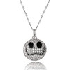 Disney The Nightmare Before Christmas Womens Necklace 18inch Sterling Silver and Cubic Zirconia Jack Pendant Necklace Th