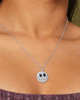 Disney The Nightmare Before Christmas Womens Necklace 18inch Sterling Silver and Cubic Zirconia Jack Pendant Necklace Th