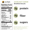 Olyra Hazelnut Carob Breakfast Biscuits Healthy Snacks for Kids and Adults Low Sugar High Fiber Vegan Organic Cookies wi