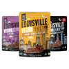 Louisville Jerky Co Vegan Jerky Variety Pack Plant Based Protein Snack 3 Ounce 3Pack Smoky Carolina BBQ Smoked Black Pep