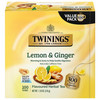 Twinings Lemon Ginger Herbal Tea Individually Wrapped Bags 100 Count Pack of 1 Tangy Lemon Spicy Ginger Naturally Caffei
