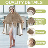Sloth Wearable Hooded Blanket for Adults Fluffy Super Soft Shaggy Faux Fur Fuzzy Warm Cozy Plush Furry Fleece Sherpa Hoo