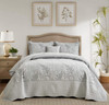 DaisyHuang Botanical Oversized Bedspread King Size Leaves Pattern Stitching Quilt Set Elegant Fresh Style Bedding Coverl