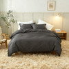 SimpleOpulence French Linen Duvet Cover Set 88 x 92 3 Pieces 1 Comforter Cover2 Pillowcases Natural Flax Cotton BlendSol