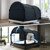 Alvantor Canopy Bed Dream Privacy Space Full Sleeping Tents Indoor Pop Up Portable Frame Curtains Breathable Grey Cottag