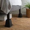 Simplify 6 Inch Bed Riser Pack of 4 Bed Furniture Lifter Wheel Grooves UnderBed Storage Bedroom Dorm Black