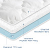 Full Size Mattress Protector Pad Waterproof Quilted Breathable Cooling Full Mattresses Pad Cover Fitted for Double Bed w
