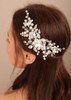 Kercisbeauty Wedding Bridal Side Hair Piece Pearl and Leaf Vintage Headband for Women and Girls Bridal Shower Photoshoot Hair Jewelry (Silver)