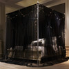 VETHIN 4 Corners Post Princess Bed Canopy Curtain Double Layer Cozy Drape Netting 4 Opening Mosquito Net for Girls Adult