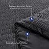 HYMOKEGE Dark Grey Duvet Cover Queen Size Ultra Soft 3Piece Seersucker Duvet Cover Set with Zipper Closure Soft Brushed