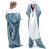 Touchat Shark Blanket for Adult Kids Super Soft Cozy Flannel Throw Wearable Blanket Cartoon Animals Shark Onesie Hoodie