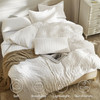 JELLYMONI White Duvet Cover Queen Size 3pcs Washed Microfiber Bedding Set Soft Breathable Seersucker Duvet Cover Set wit
