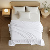 Utopia Bedding Flat Sheet 1 Pack Queen White Soft Brushed Microfiber Fabric Shrinkage Fade Resistant Top Sheet Easy Care