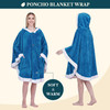 PAVILIA Wearable Blanket for Adult Women Cozy Plush Fleece Blanket Poncho Cape with Hood Super Soft Shawl Angel Wrap Thr