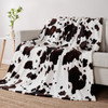 Cozy Bliss Cow Print Throw Blanket Non Shedding MilkyPlush Fleece 330GSM Thick Blankets Western Room Decor Super Soft Wa