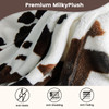 Cozy Bliss Cow Print Throw Blanket Non Shedding MilkyPlush Fleece 330GSM Thick Blankets Western Room Decor Super Soft Wa