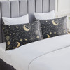 EXQ Home Satin Pillowcase for Hair and Skin Queen Black Printed Silk Pillow Cases 2 Pack 20x30 inches Satin Pillow Cases