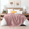 Elegant Comfort Premium 100 Cotton Waffle Blanket Lightweight Breathable Waffle Weave Bed Blanket Soft and Warm All Seas