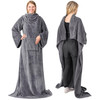 PAVILIA Wearable Blanket with Sleeves for Adult Women Men Cozy Fleece Warm Wrap Throw Blanket with Arms Pocket Gifts for