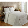 Better Trends Chenille Bedspreads King Size Soft White 100 Cotton Chenille Medallion Design Tufted Bedding Coverlet Soft
