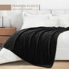 Exclusivo Mezcla Fleece Black Throw Blanket for Couch Sofa Ultra Soft Lightweight and Fluffy Blankets for Women All Seas