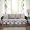 Lush Decor Edward Trellis Patterned 6 Piece Daybed Cover Set Includes Bed Skirt Pillow Shams and Cases 75 X 39 Gray and