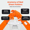 5 STARS UNITED Bed Sheet Straps Set Easy to Use Adjustable Elastic Fasteners with Metal Clips Sheet Holders for Corners