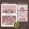 Bedsure Dusty Rose Throw Blanket for Couch 350GSM Fluffy Plush Bubble Blanket for Bed Home Room Decor GentleSoft Cute Fl