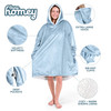 Bare Home Sherpa Fleece Wearable Blanket Oversized Wearable Blanket Hoodie Adult Size Warm Cozy Soft Blanket Comfortable