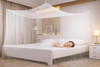 Premium Bed Mosquito Net Full Queen Size Elegant White Rectangular Canopy 360 Protection with Breathable Mesh and Easy I
