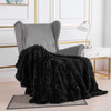 YUSOKI Long Faux Fur Throw Blanket for Sofa Couch2 Layers21lbAll AgesHome Decoration Black50 x 60
