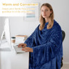 Catalonia Wearable Fleece Blanket with Sleeves and Foot Pockets for Adult Women Men Micro Plush Comfy Wrap Sleeved Throw