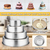 PP CHEF Cake Pans Sets for Baking 4 6 8 95 4 Piece Stainless Steel Round Cake Pans Tin OvenPotDishwasher Safe Combinatio
