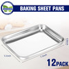 Mimorou 12 Pcs Baking Sheet Stainless Steel Cookie Small Metal Sheet Pans Professional Rectangle Oven Trays Kitchen Baki