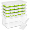 DOQAUS Ice Cube Tray with Lid and Bin 4 Pack Silicone Ice Cube Trays for Freezer Stackable Ice Bucket Kits with Storage