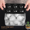 Whiskey Ice Cubes Mold 2 Pack Round Ice Cube Mold Ice Ball Maker Set with Storage Bin Ice Cube Trays with Lid Tongs for