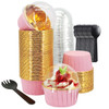 Cupcake Liners with Lids 50 PackLNYZQUS 5oz Large Foil Cupcake Cups Muffin TinsDisposable Baking Cups Muffin Liners Wrap