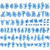 OIIKI 83 Pcs Fun Alphabet Number Cake Stamp Set Special Characters Numbers DIY Sugar Cake Cookie Decor