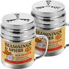 CUSINIUM Pack of 2 10 oz Seasonings Spice Shakers BBQ Dry Rub Shakers Cooking Dredge with Adjustable FanStyle Lid and Ha